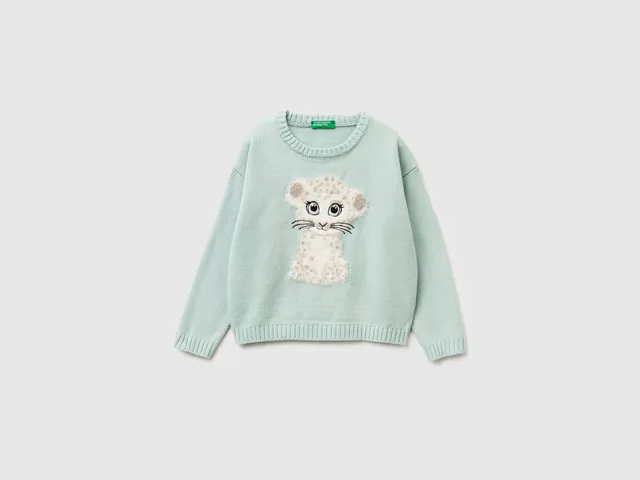 United Colors of Benetton maglione bimba intarsio peloso 104