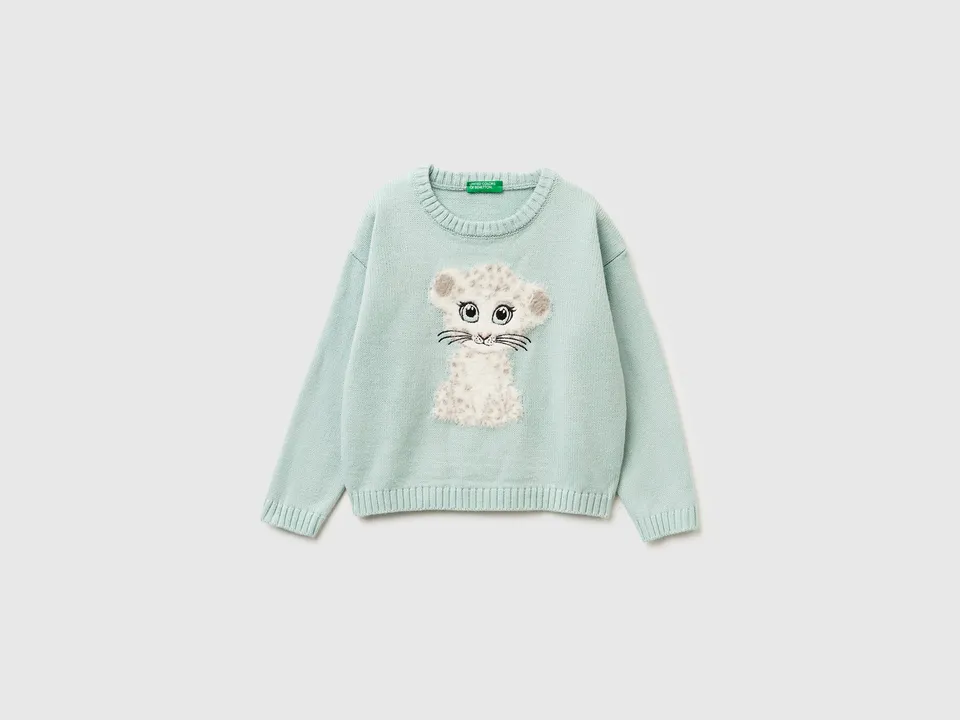 United Colors of Benetton maglione bimba intarsio peloso 104