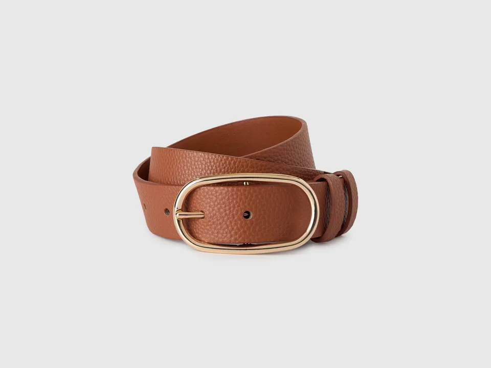 United Colors of Benetton Belt with shiny buckle cintura fibbia oro