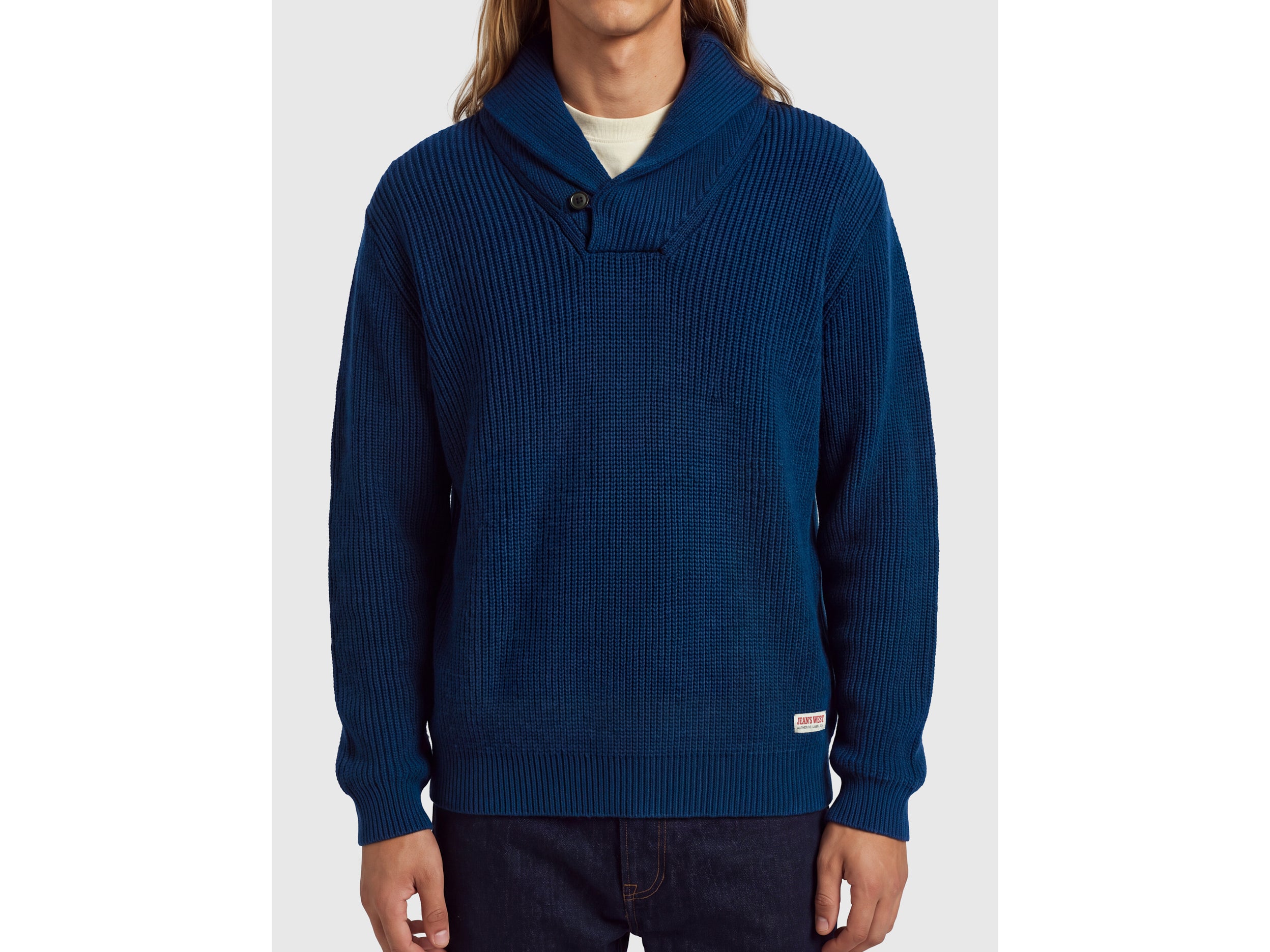 United Colors of Benetton 100% wool shawl collar maglione lana taglia L
