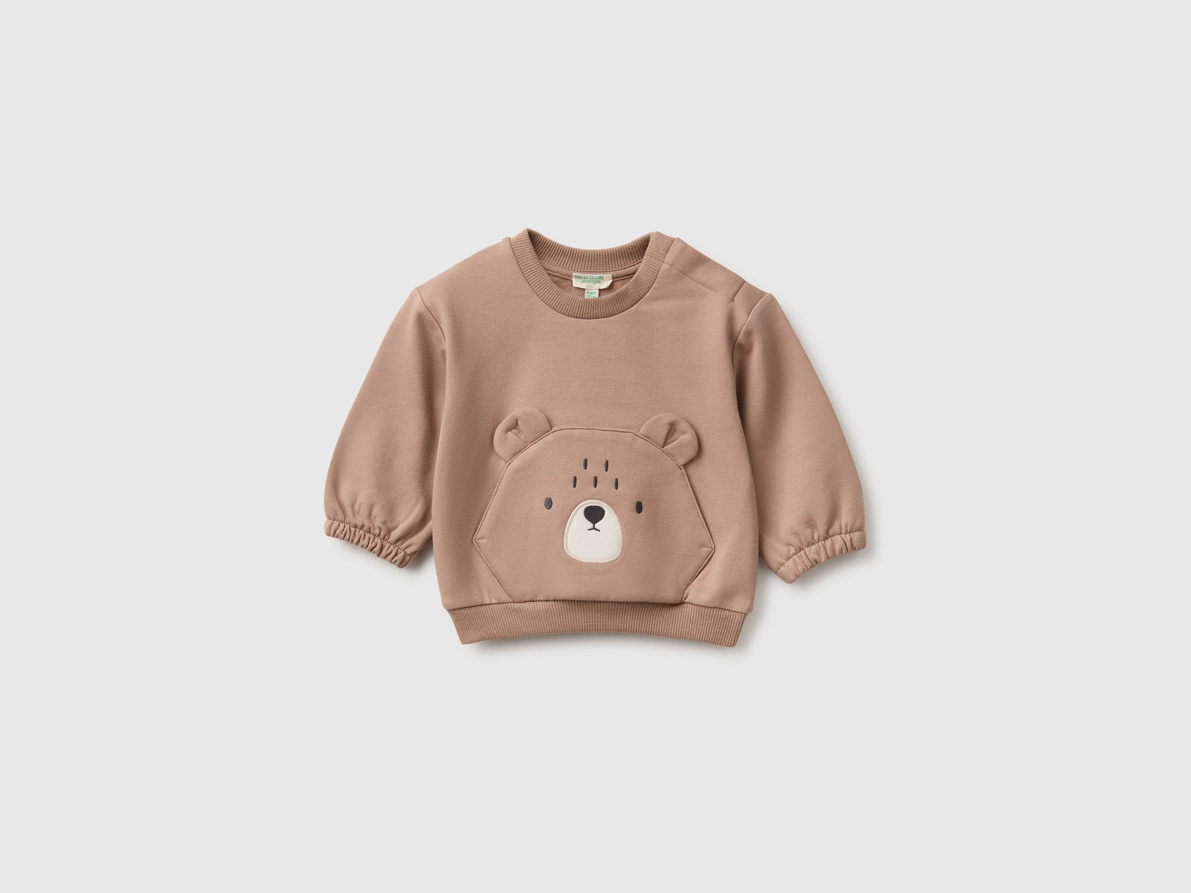 United Colors of Benetton Felpa Bimbo Cotone Bio Tasca Animali