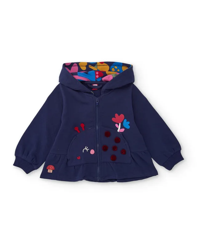 TucTuc Felpe Felpa bambina blu cerniera cappuccio cotone