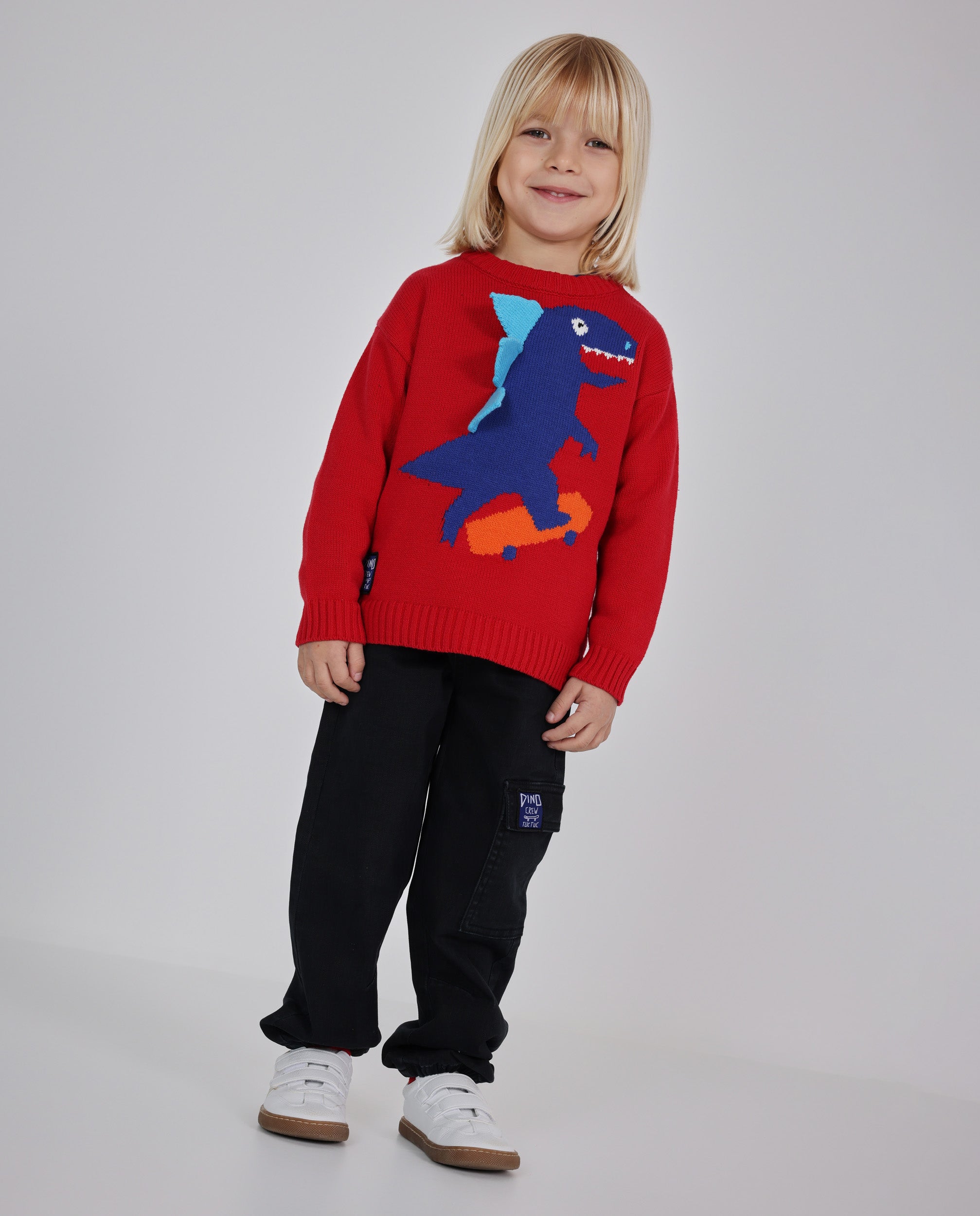 TucTuc Pantaloni jogger bambino nero twill con tasche