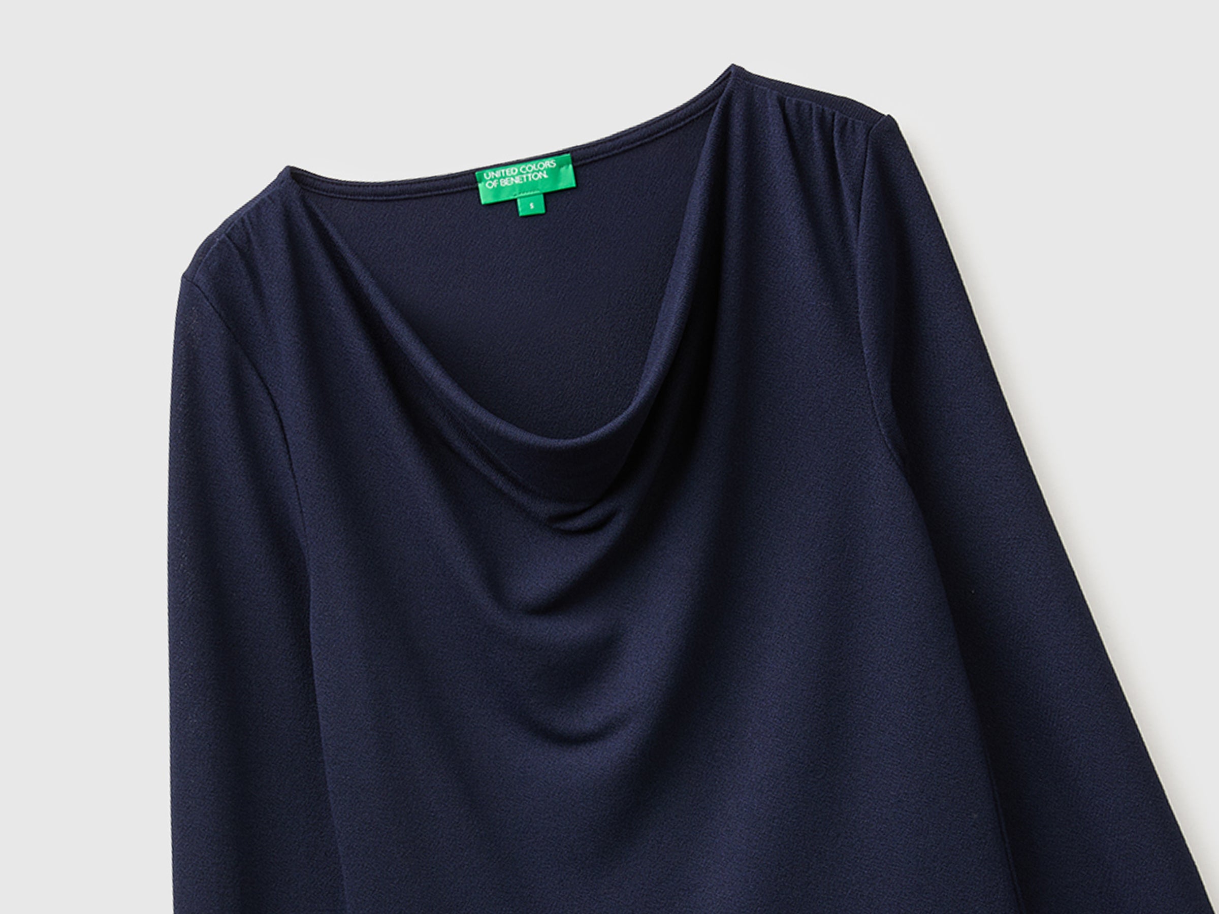 United Colors of Benetton T-shirt Scollo Drappeggio Viscosa Elasticizzata