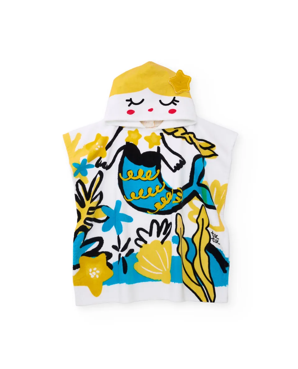 TucTuc Asciugamani Poncho Bambina Bianco Sirena