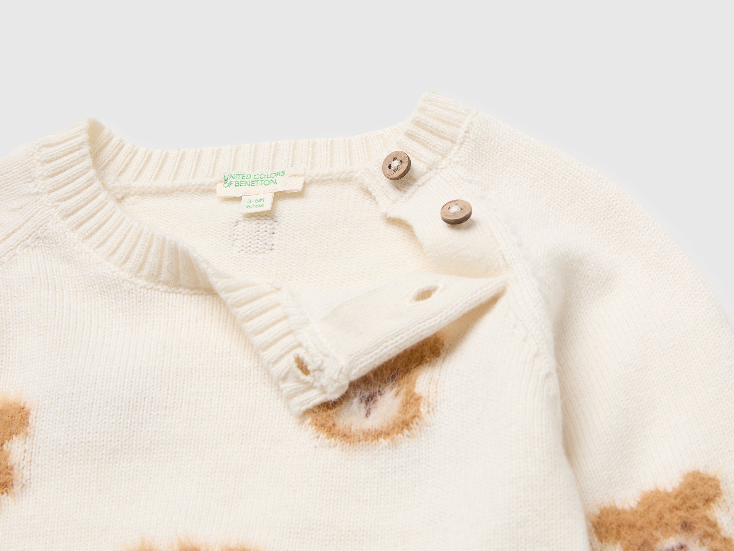 United Colors of Benetton maglione neonato animale 68 cotone