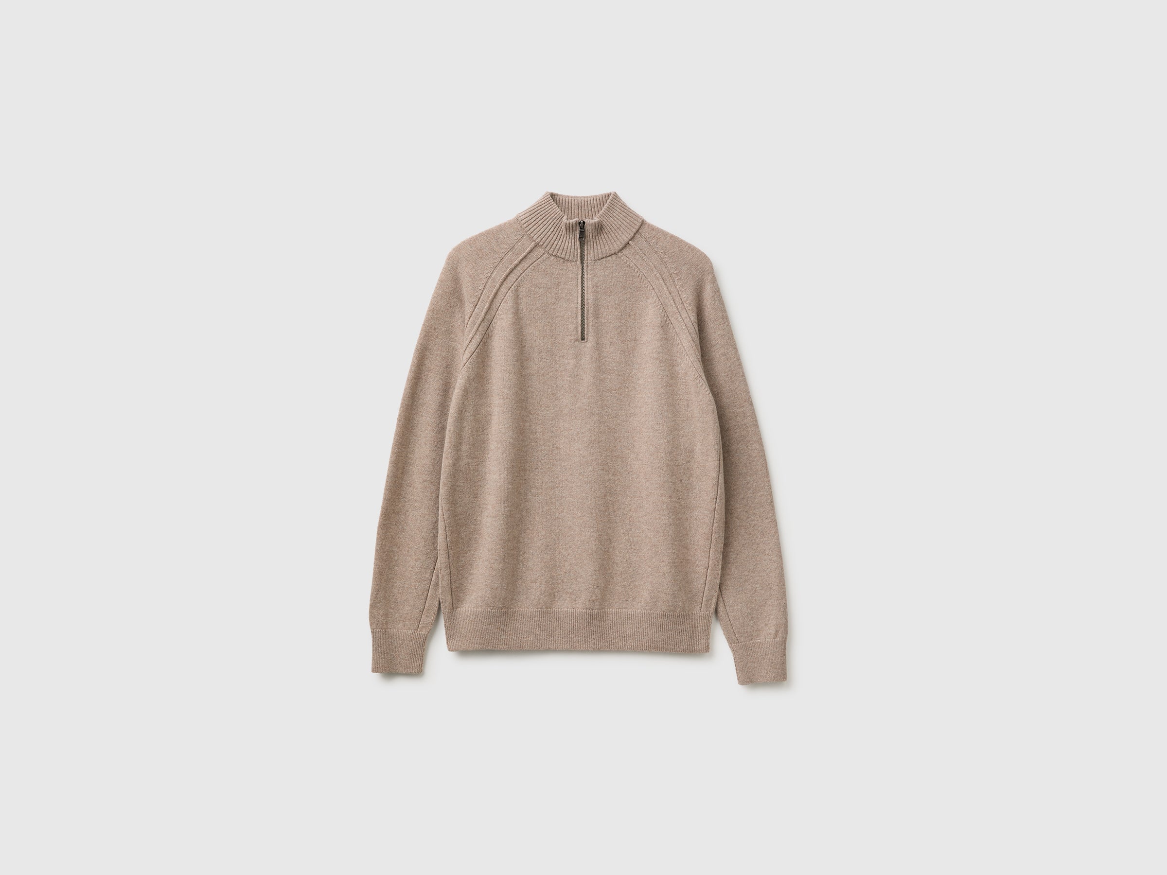 United Colors of Benetton maglione lana merino mezza zip