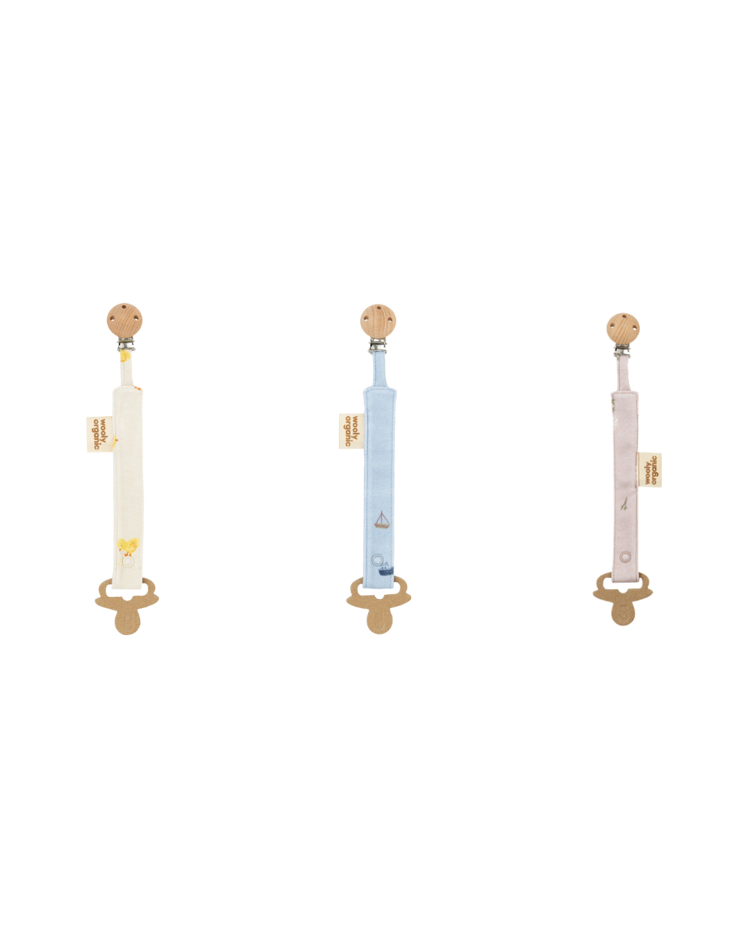 Woolly Organic Pacifier Clip portaciuccio neonato cotone bio