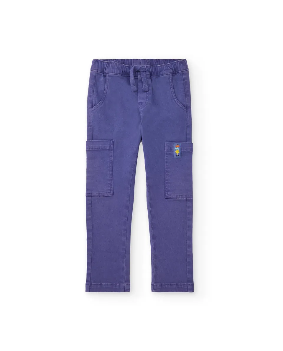 TucTuc Pantaloni Cargo Bimbo Lila Vita Elasticizzata