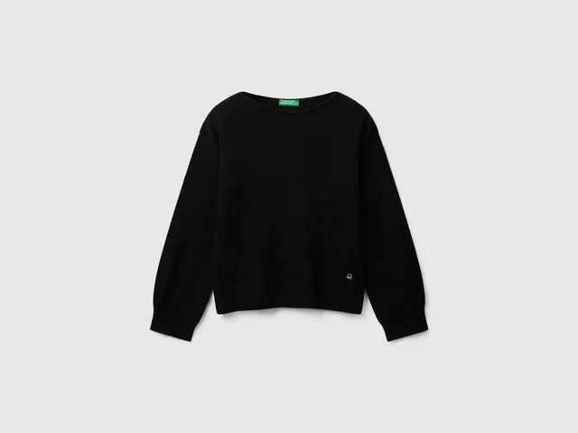 United Colors of Benetton Maglione viscosa lana trecce taglia L