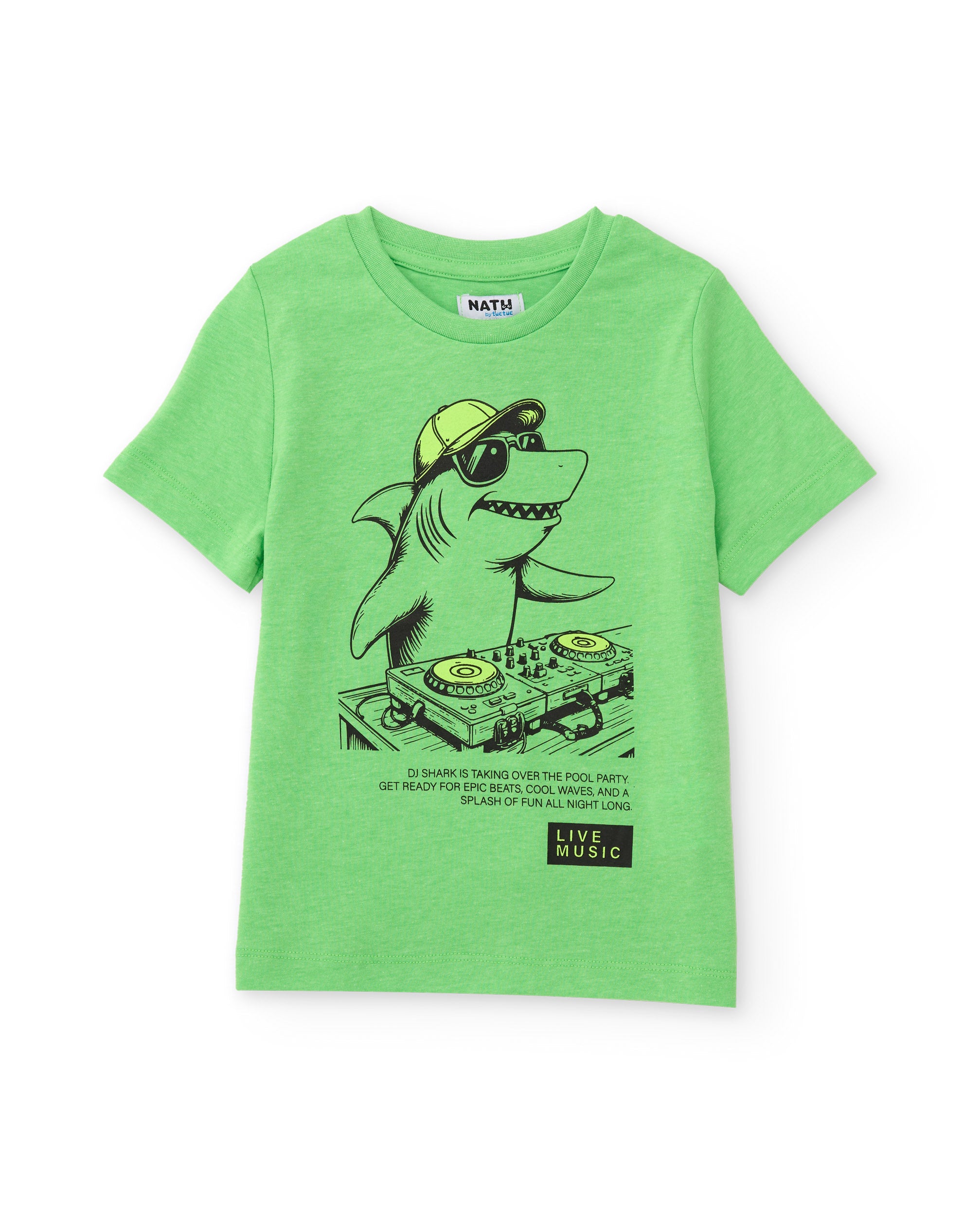 TucTuc Magliette T-Shirt Squalo DJ Verde Cotone