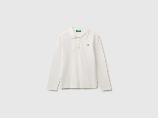 United Colors of Benetton Polo maniche lunghe cotone organico piquet