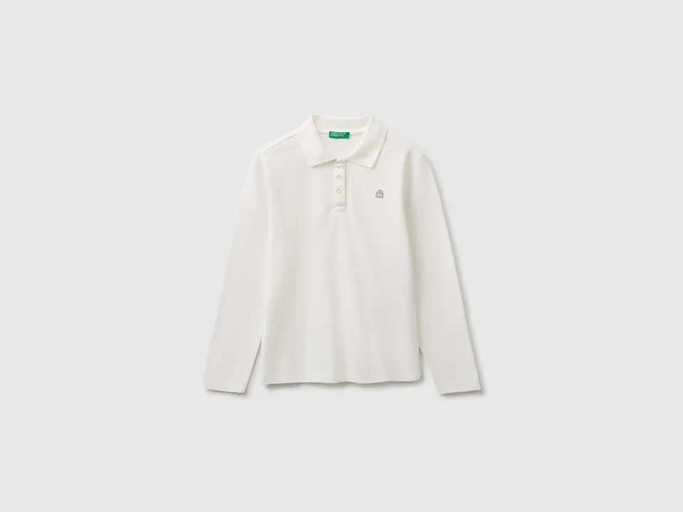 United Colors of Benetton Polo maniche lunghe cotone organico piquet