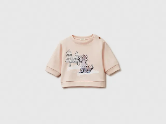 United Colors of Benetton felpa neonato cappuccio cotone
