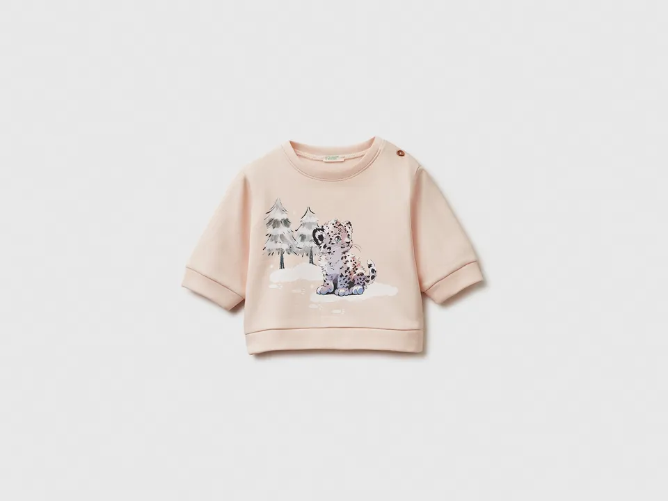 United Colors of Benetton felpa neonato cappuccio cotone