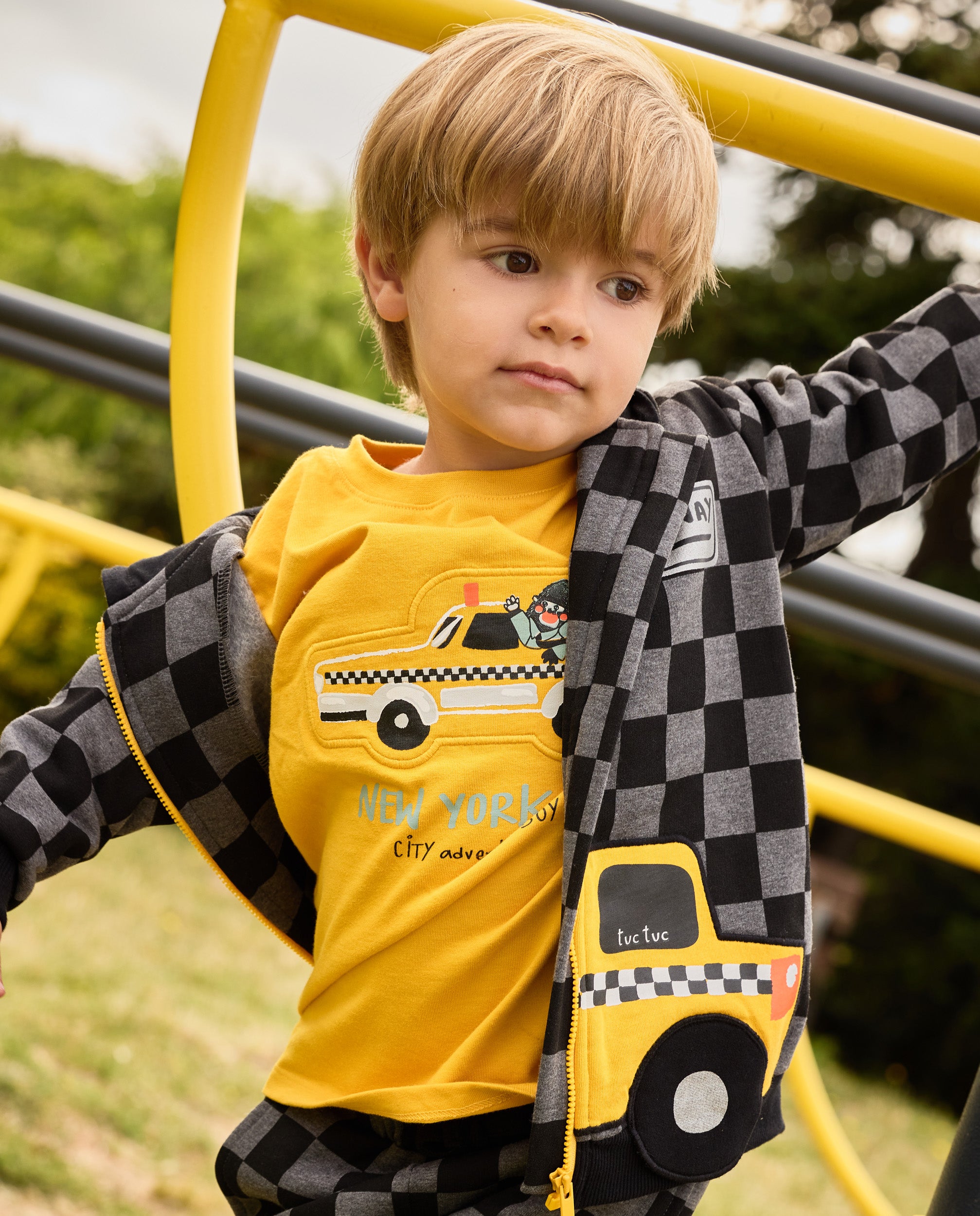 TucTuc Magliette Maglia bimbo taxi cotone gialla 4 anni