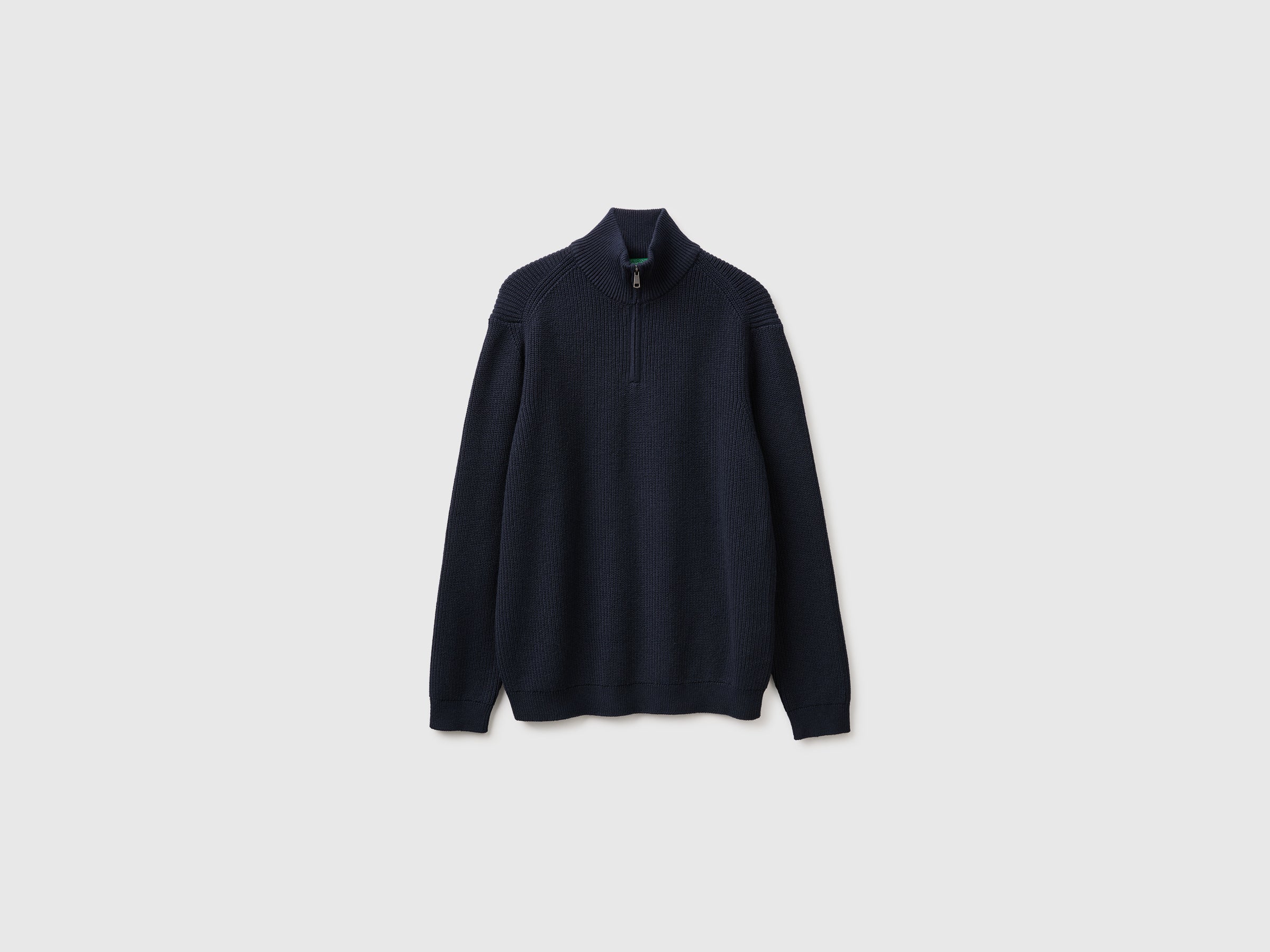 Benetton Sweaters Maglione mezza zip lana taglia L