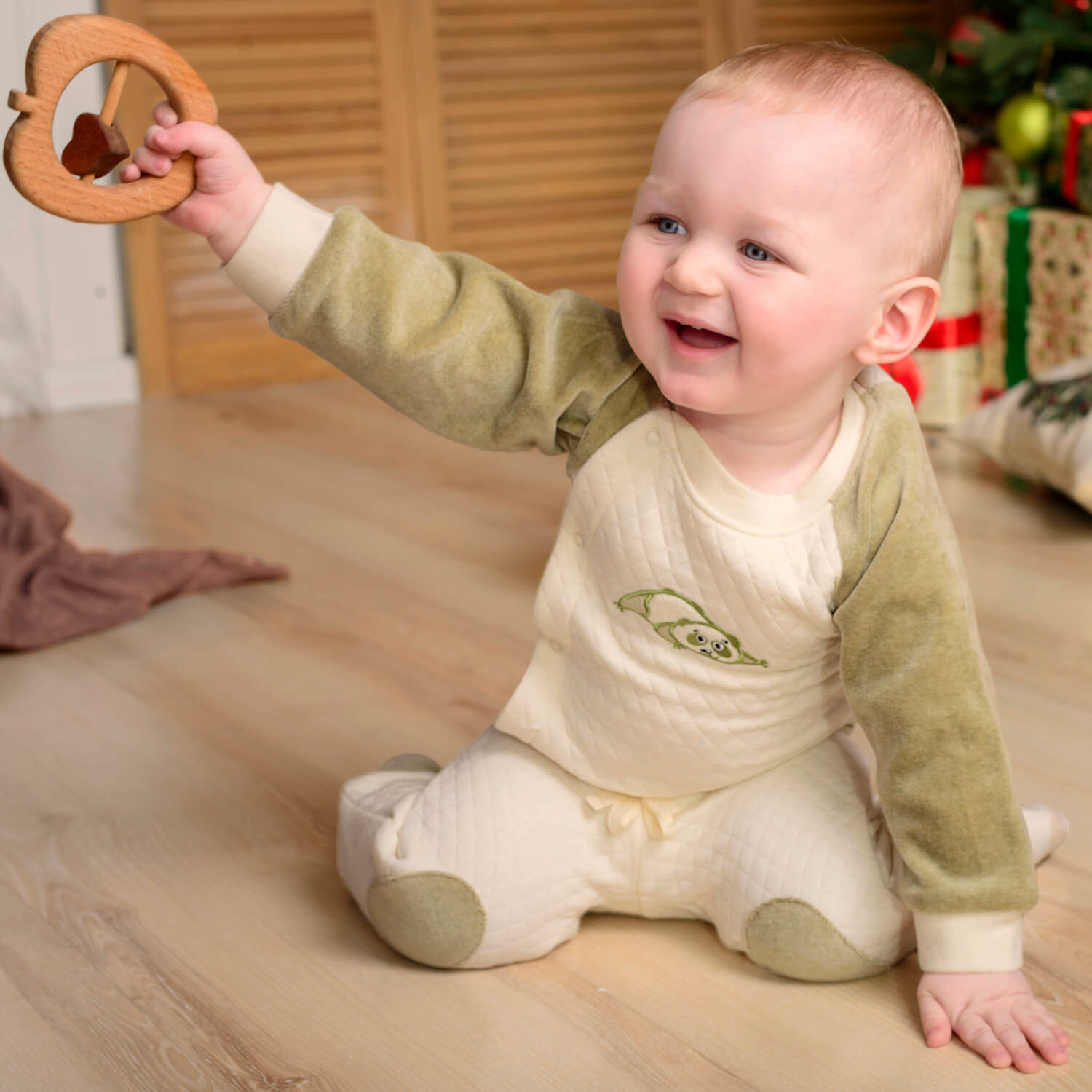 Pamboo Organic Baby pantaloni neonato toppe crema cotone bio