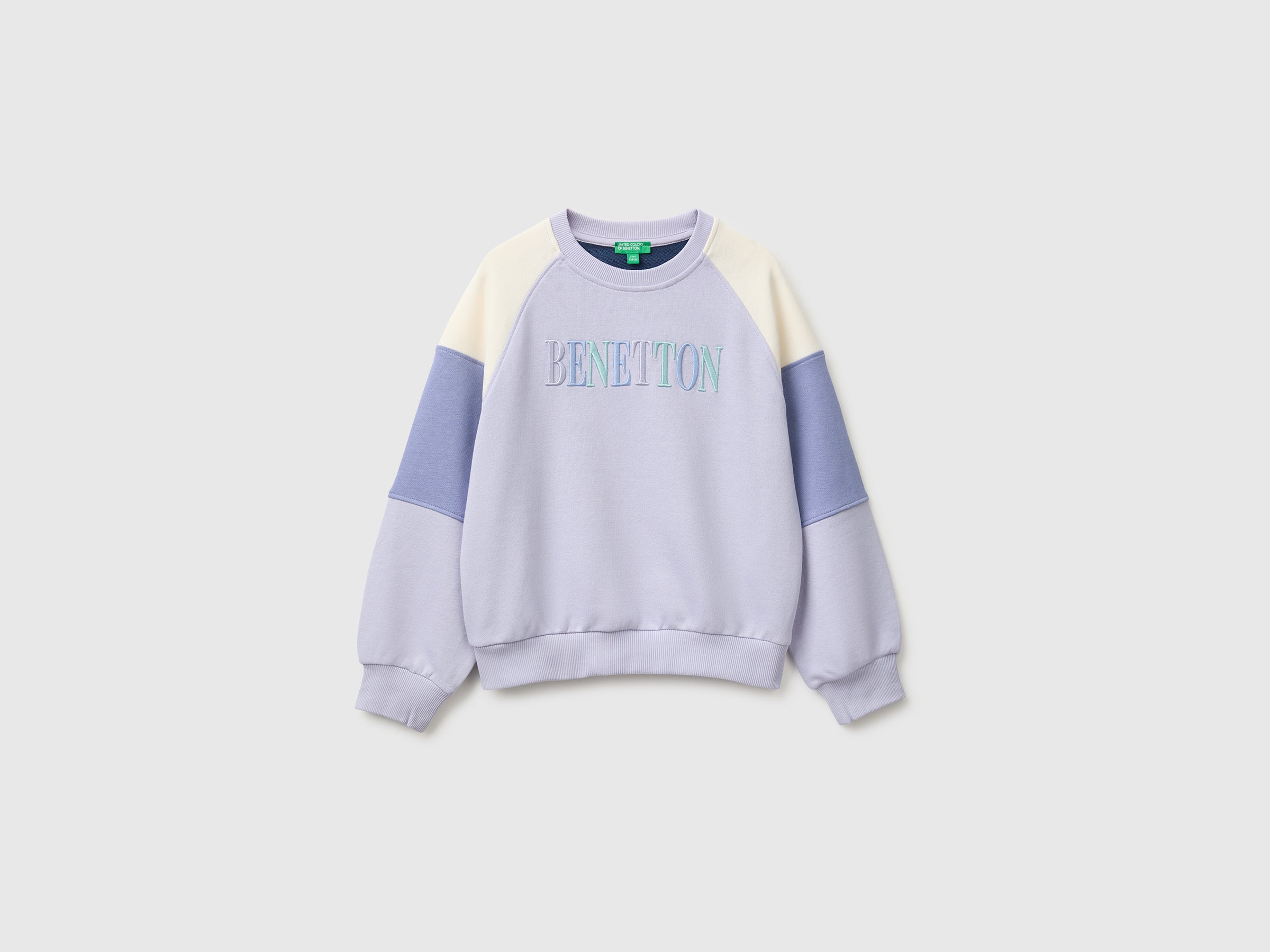United Colors of Benetton Sweatshirts felpa cotone color block ricamo