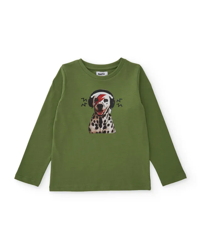 TucTuc Magliette Maglia Bambino Verde Oliva Dalmata