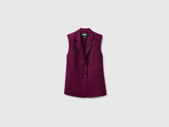 United Colors of Benetton gilet lungo lino puro taglia 42
