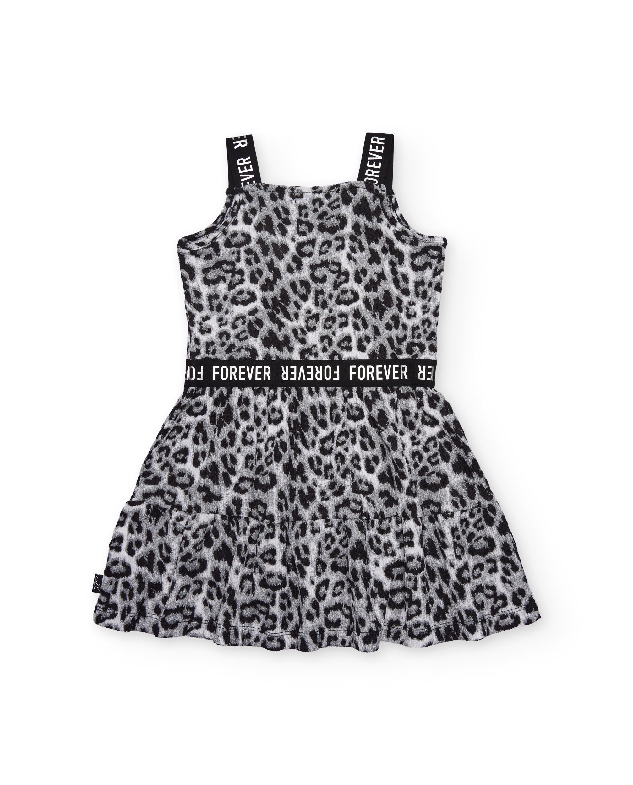 TucTuc Vestiti vestito bambina nero animalier spalline