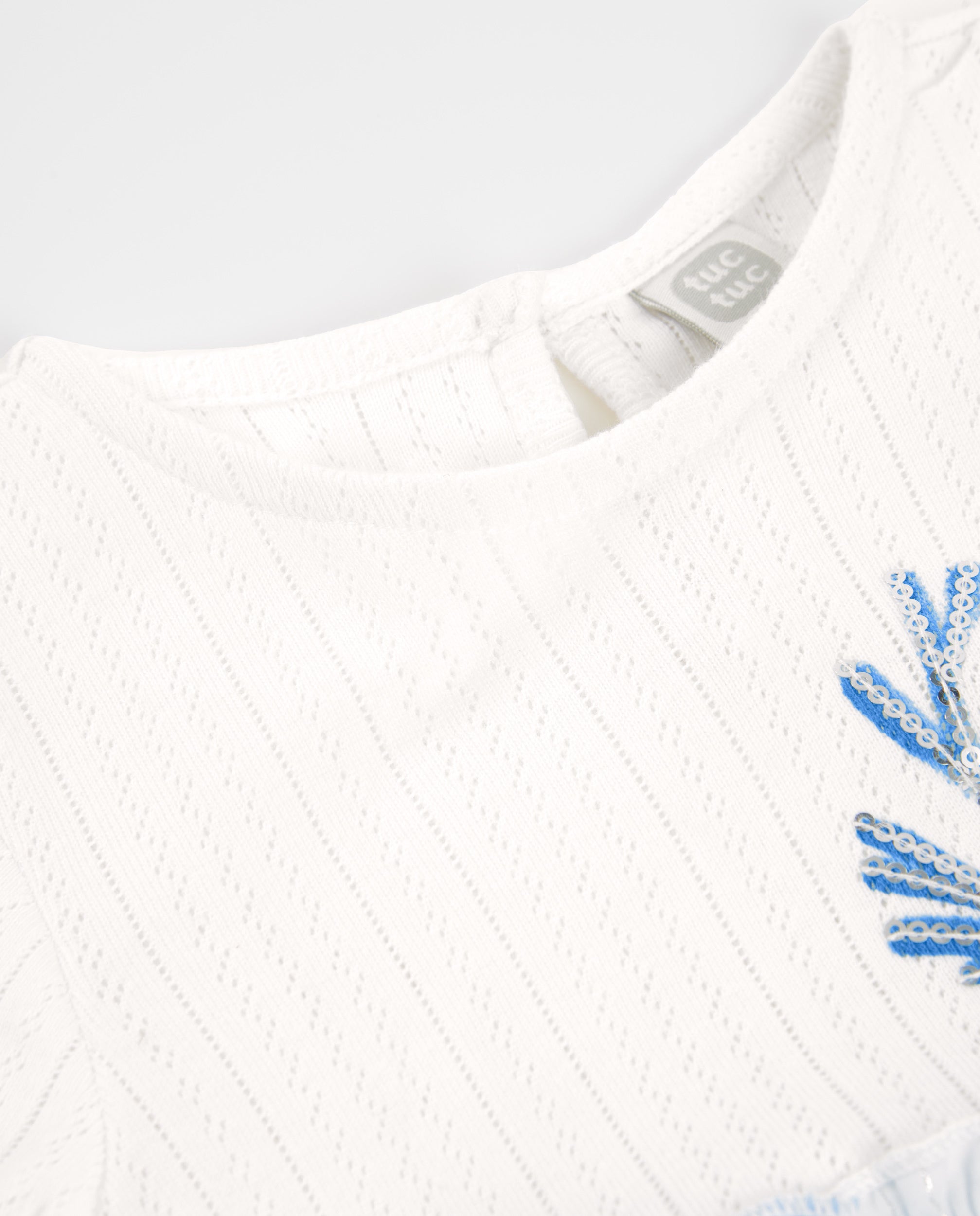 TucTuc Vestiti vestito bambina paillettes bianco blu