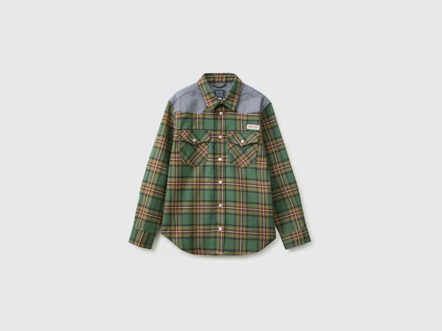 United Colors of Benetton Camicia flanella quadri cotone