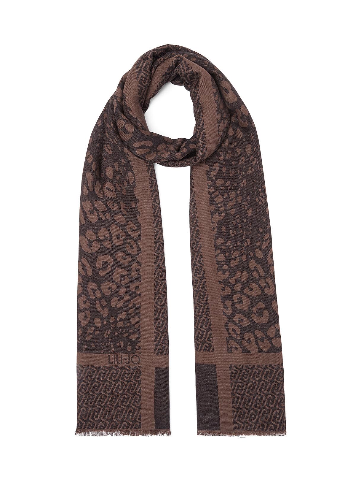 Liu Jo Stola Jacquard Animalier con Logo Nera 200x70 cm