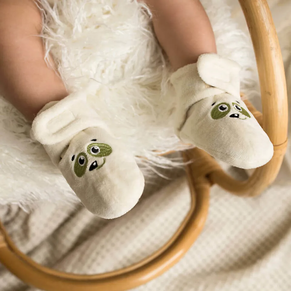 Pamboo Organic scarpine neonato cotone bio panda verde