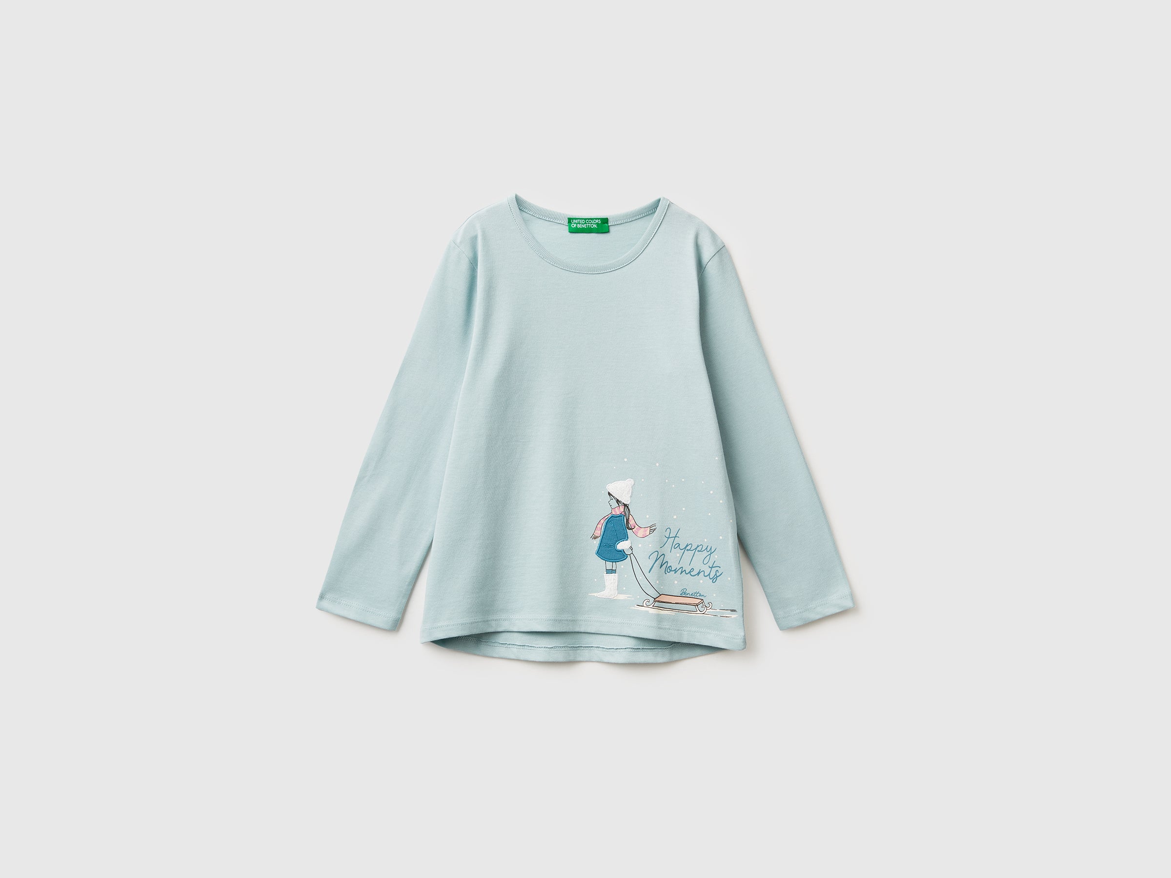 United Colors of Benetton T-shirt bimbo manica lunga cotone bio