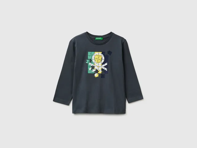 United Colors of Benetton T-Shirts T-shirt cotone bio manica lunga 90