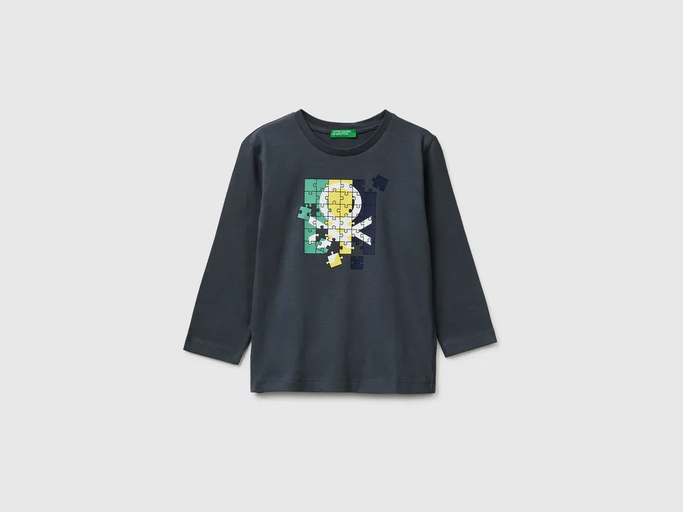 United Colors of Benetton T-Shirts T-shirt cotone bio manica lunga 90