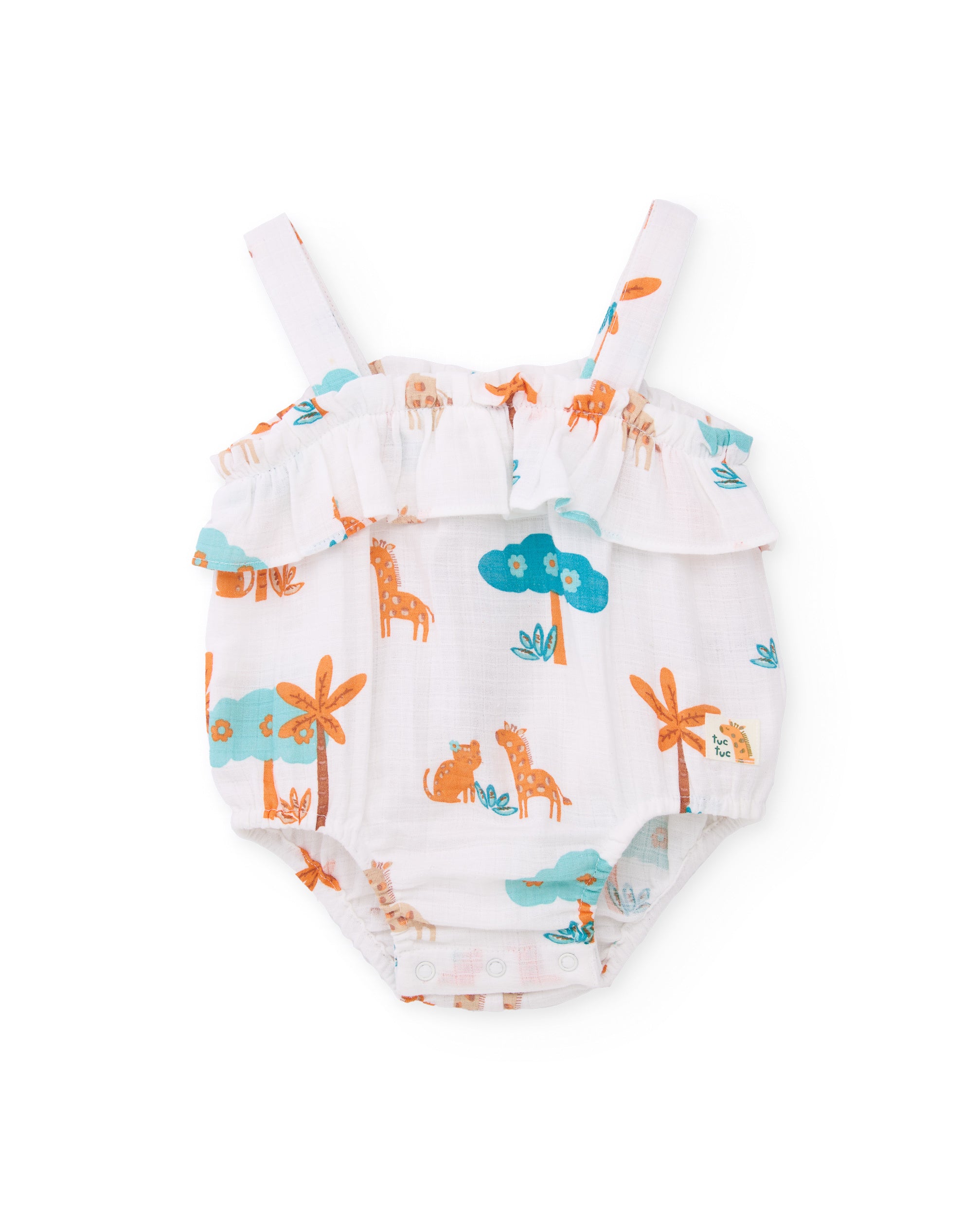TucTuc Tutine salopette neonato bianco stampa giraffe