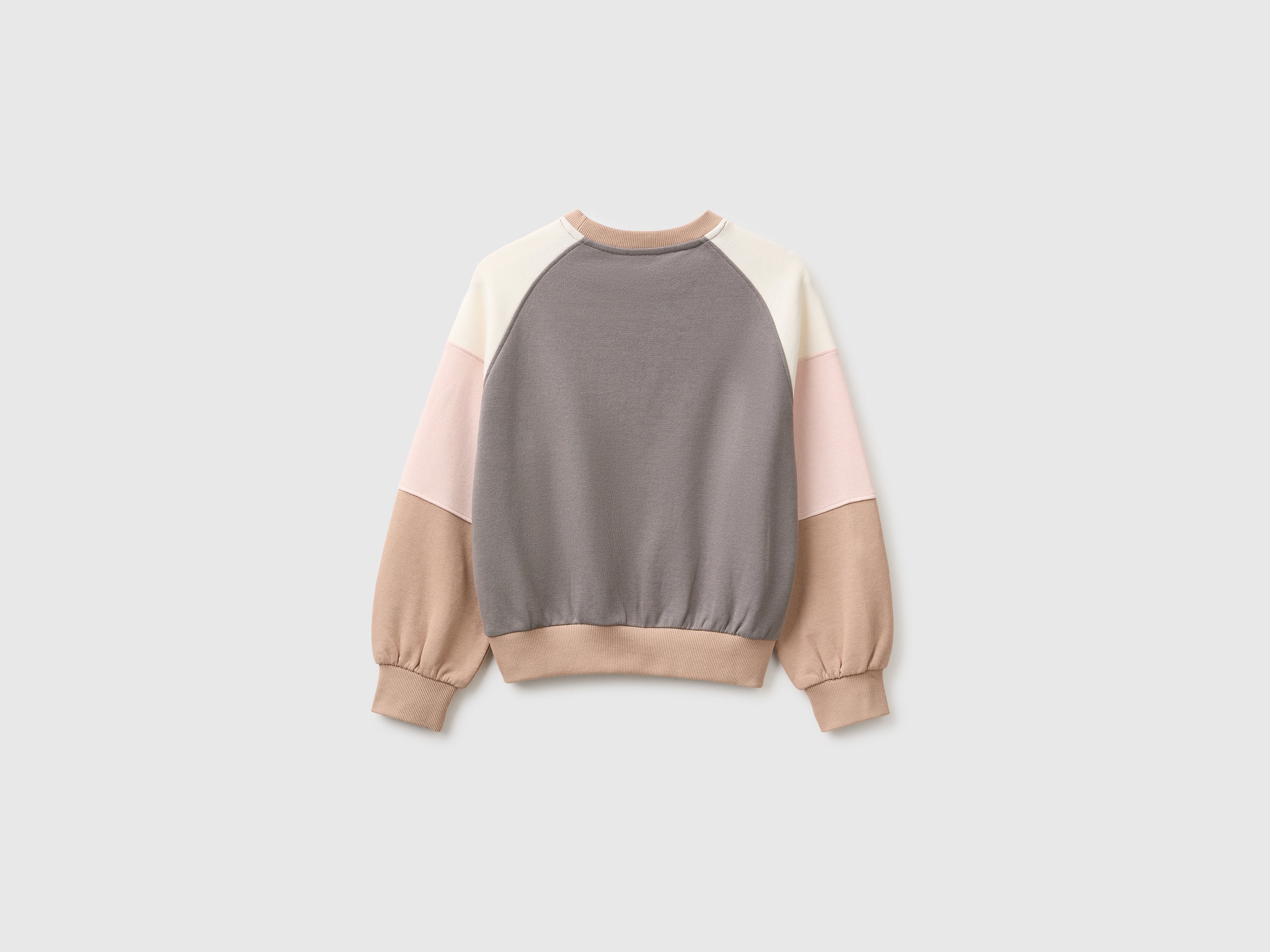 United Colors of Benetton Color Block Felpa Cotone Ricamo