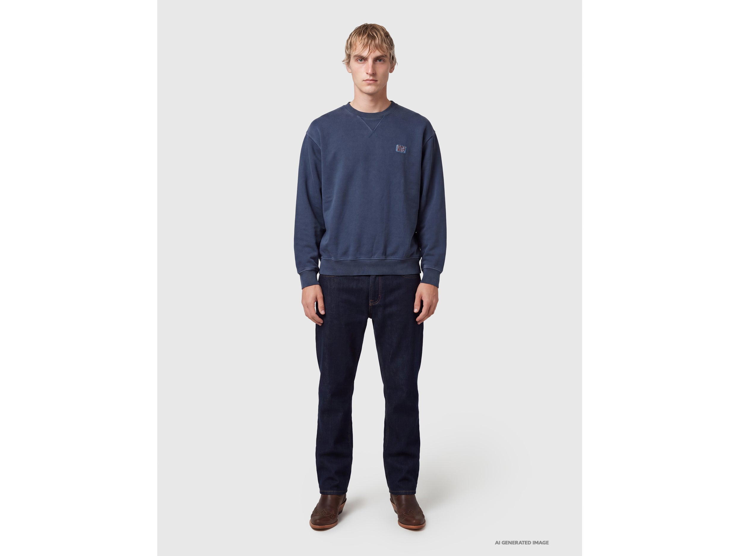 Benetton Felpa Girocollo Cotone Effetto Vintage Taglia L