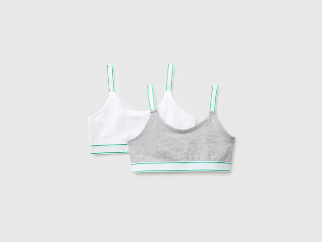 United Colors of Benetton set 2 brassiere cotone logo bambina