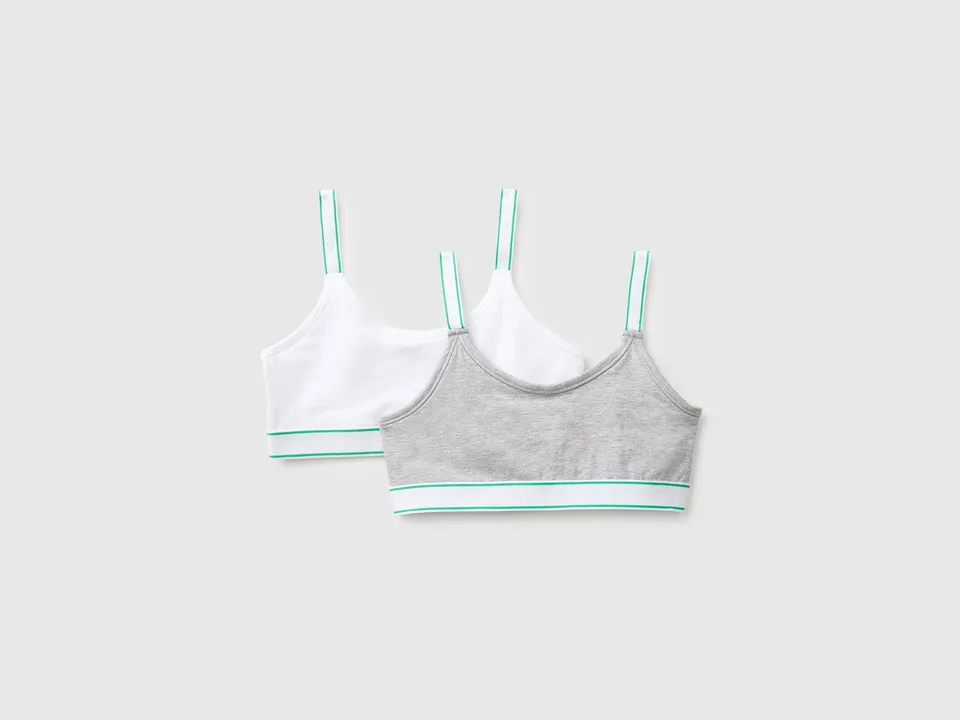 United Colors of Benetton set 2 brassiere cotone logo bambina