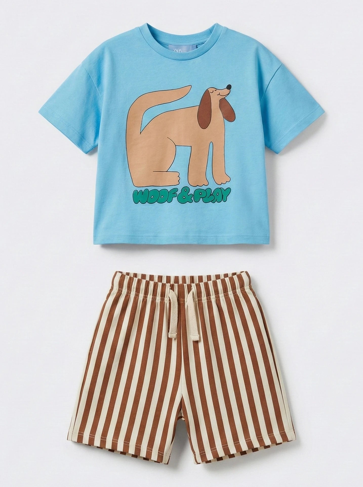 Kocarcia completo bimbo cotone cane t-shirt + shorts 2-3 anni