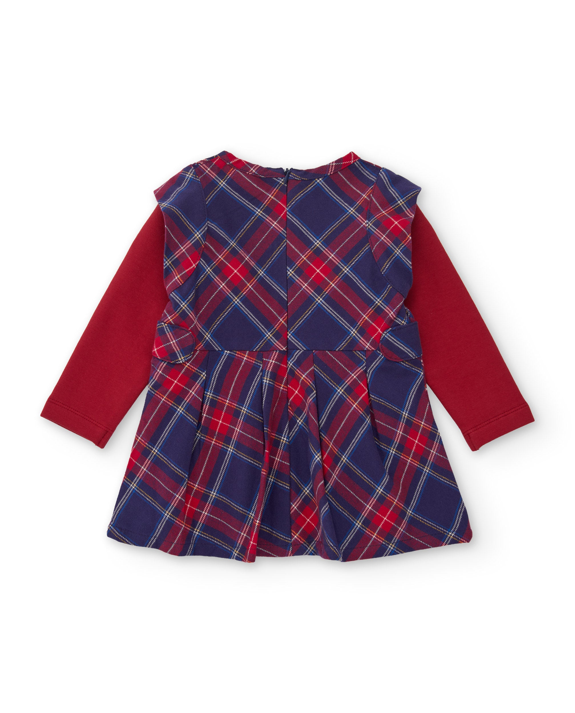 TucTuc Vestiti Vestito Quadri Rosso Maniche Lunghe