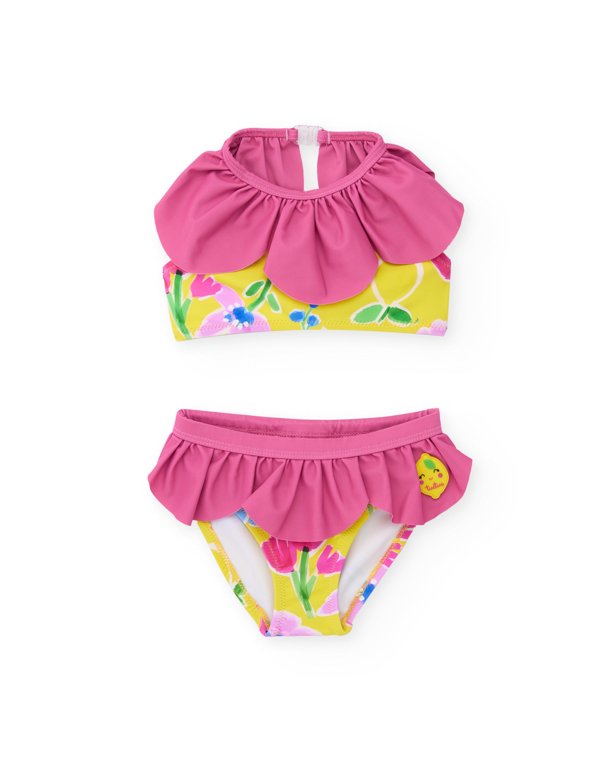TucTuc Costumi Da Bagno bikini bambina giallo volant fiori