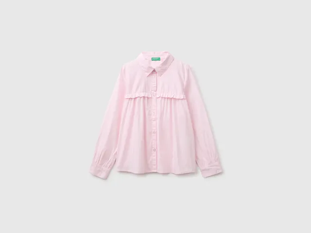 United Colors of Benetton Camicia Volant camicia maniche lunghe cotone