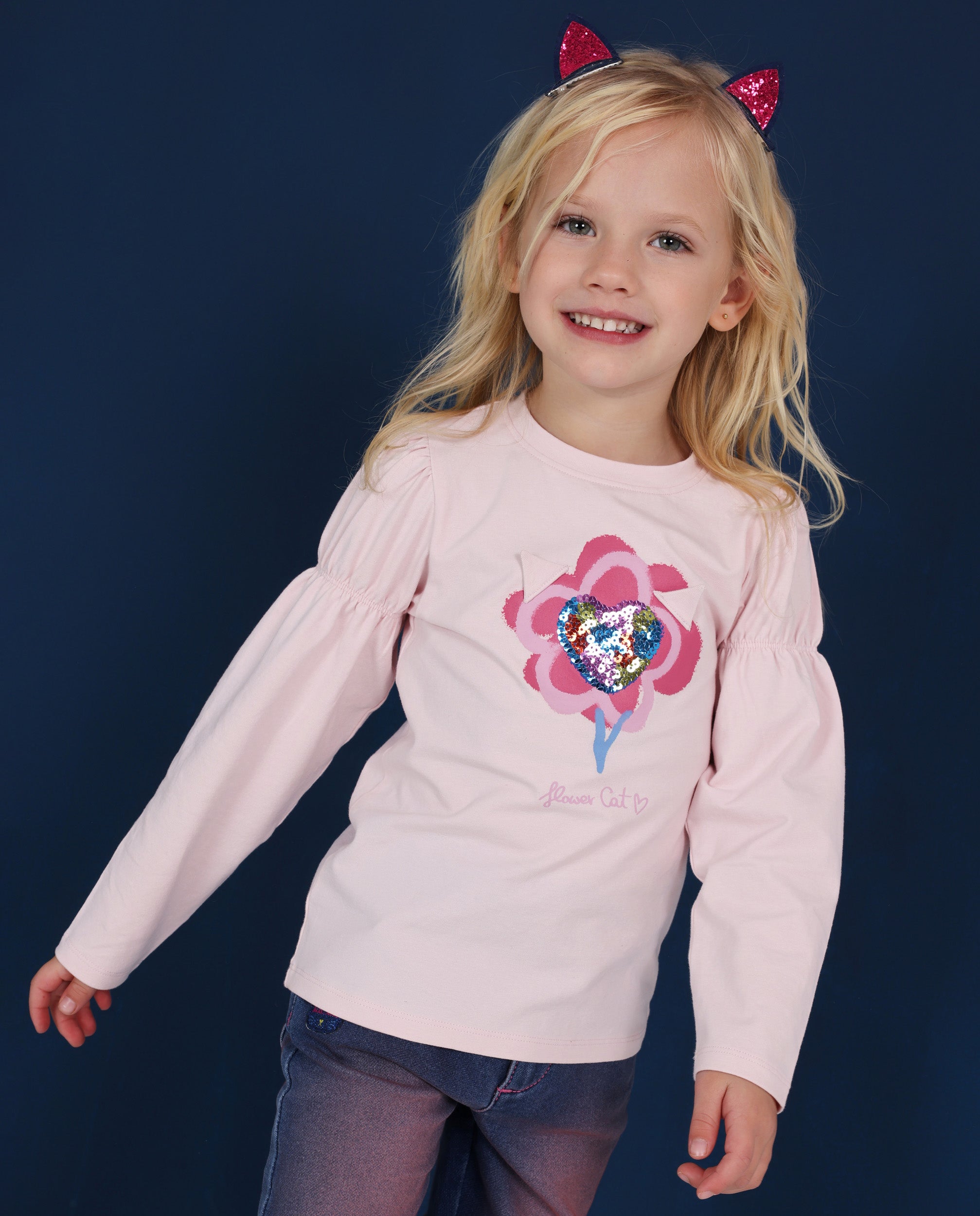 TucTuc Magliette Maglia Bimba Rosa Cuore Paillettes Jersey