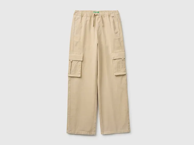 United Colors of Benetton Trousers Pantalone Cargo Cotone Coulisse