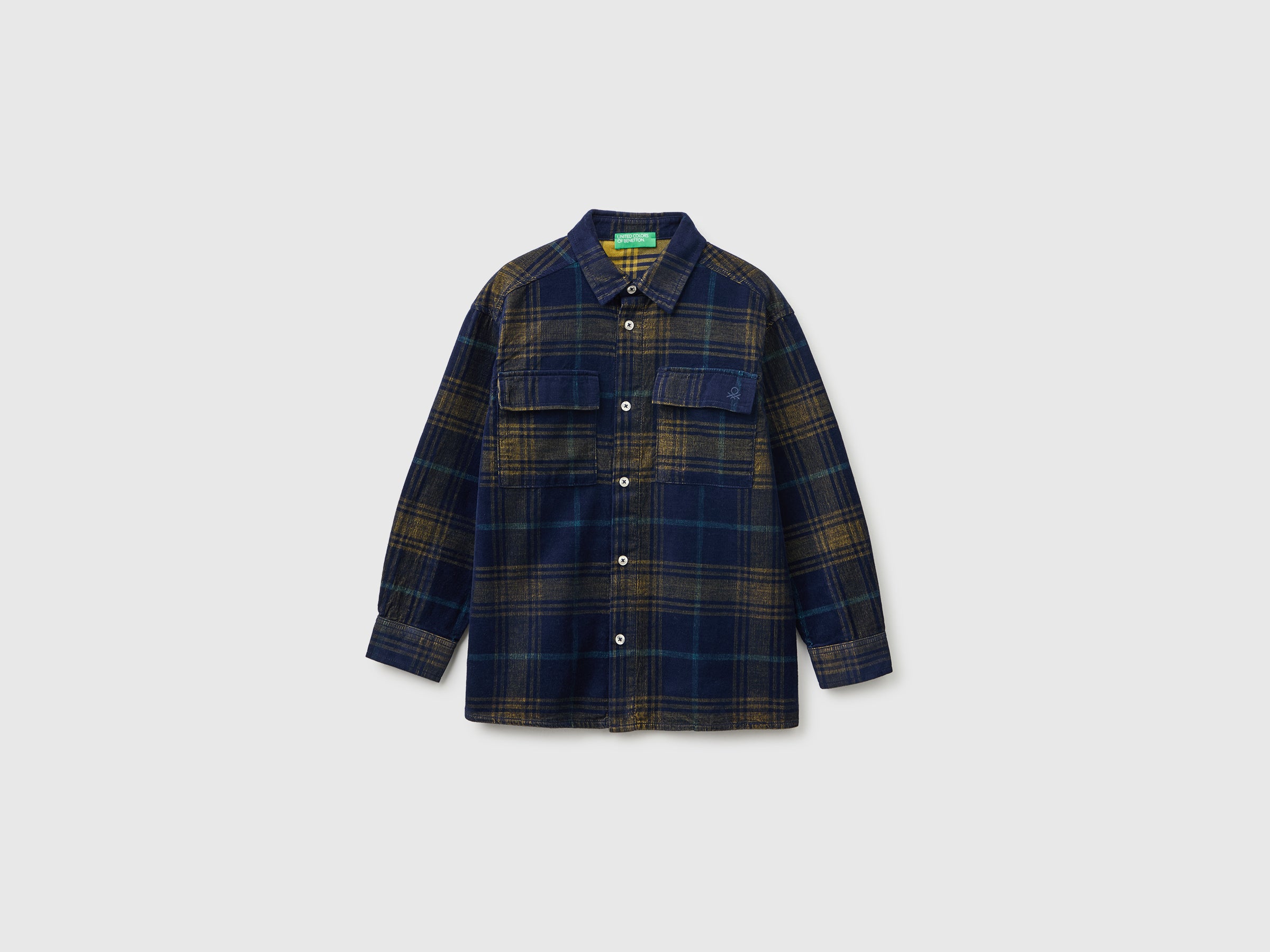 United Colors of Benetton Camicia velluto tartan manica lunga