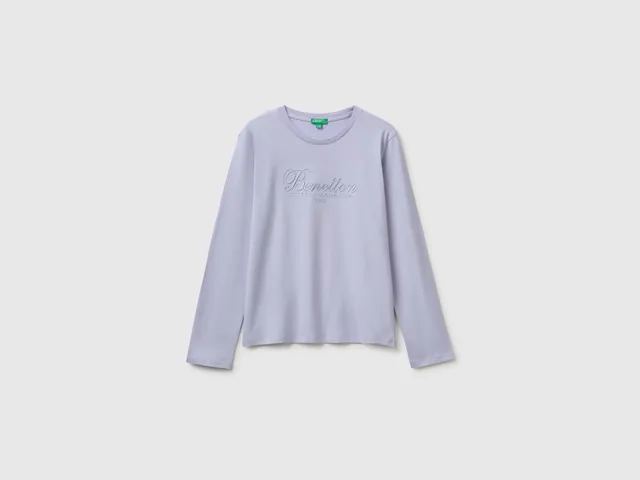 United Colors of Benetton t-shirt ricamo maglietta maniche lunghe