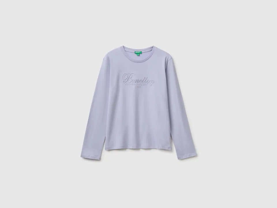 United Colors of Benetton t-shirt ricamo maglietta maniche lunghe