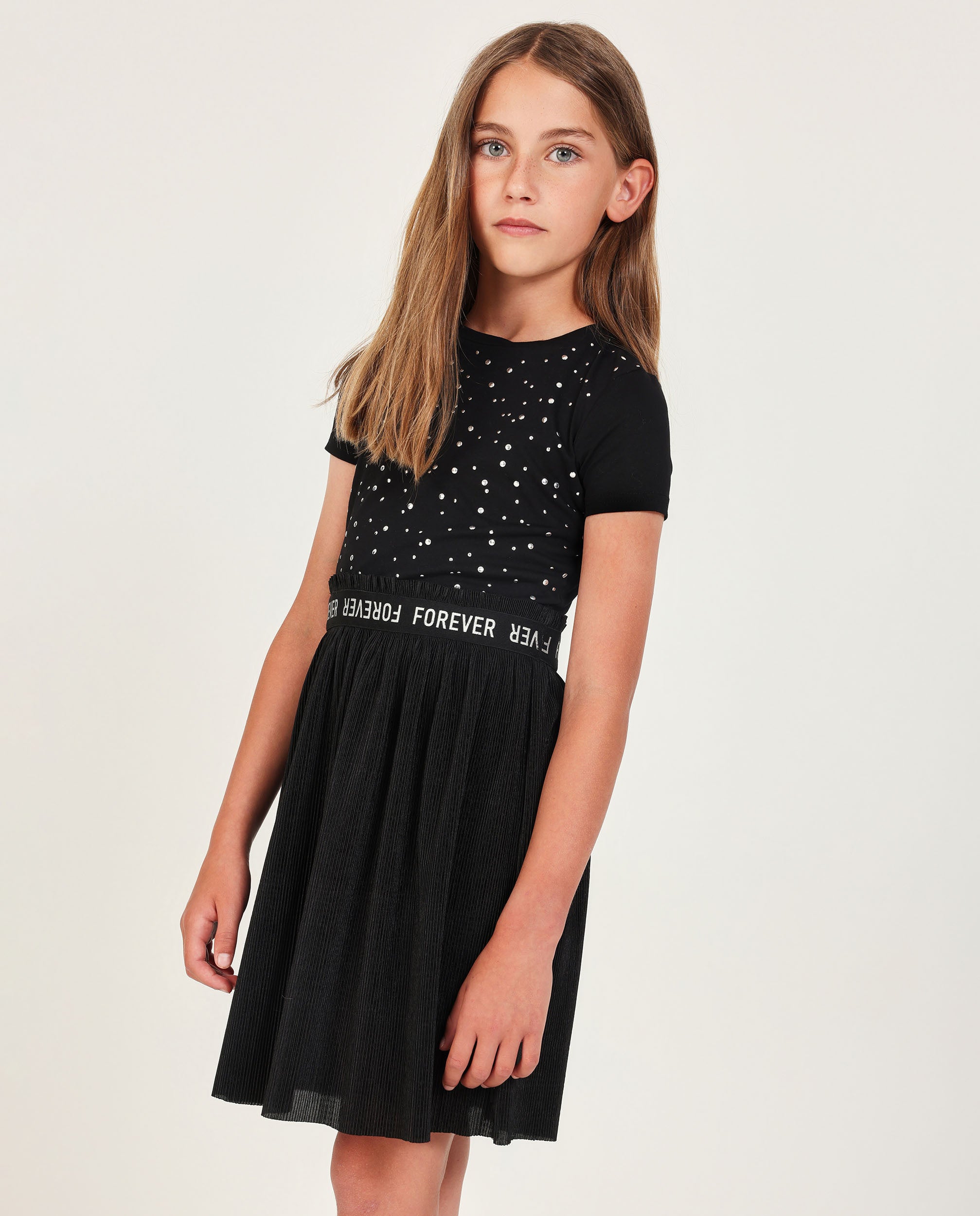 TucTuc Vestiti Vestito Maglia Brillanti Nero 4-16 Anni Elegante