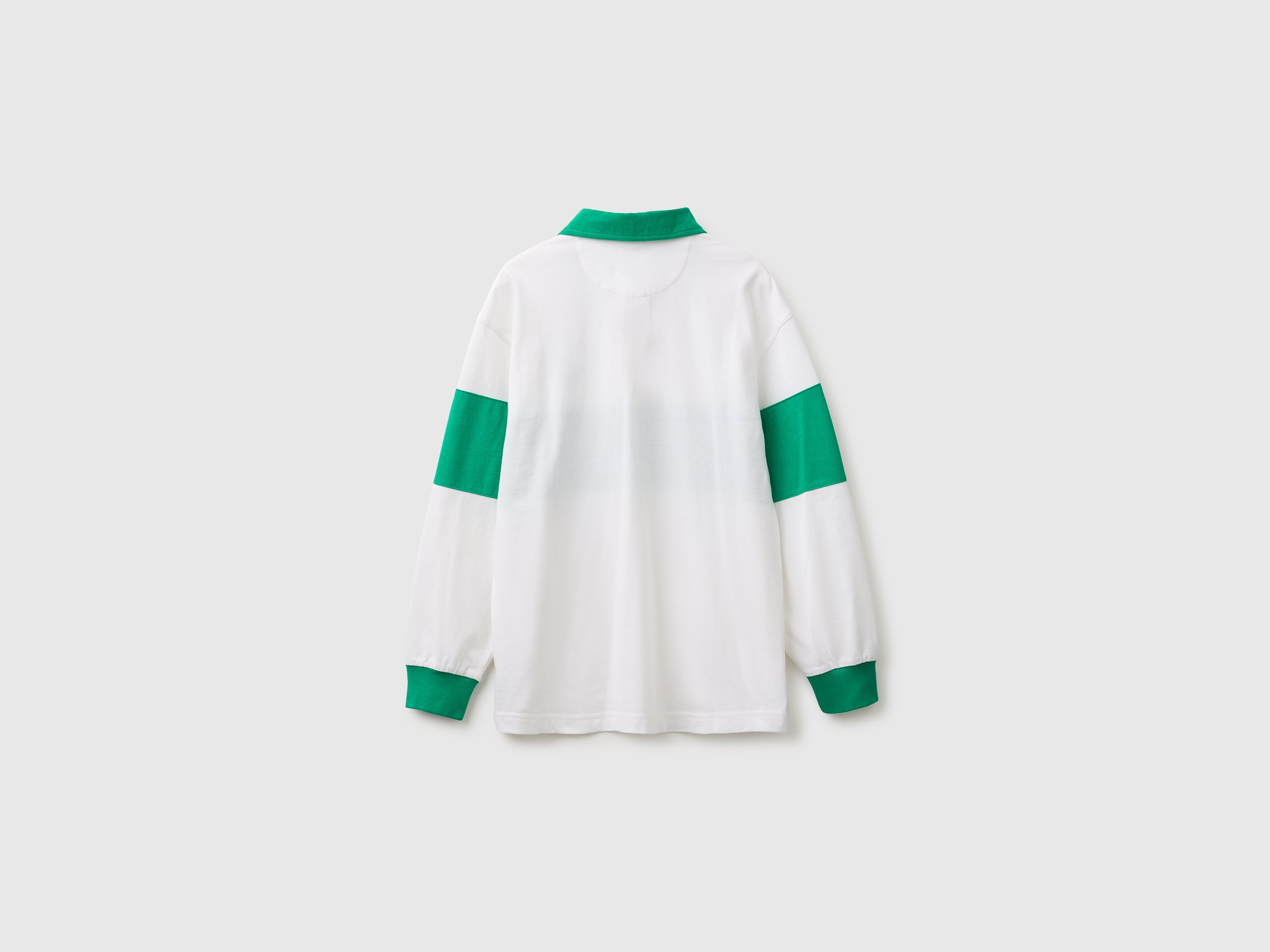 United Colors of Benetton Rugby Polo cotone bio bianco verde