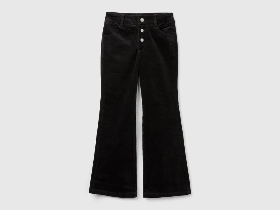 United Colors of Benetton Trousers Pantaloni Velluto Flare L